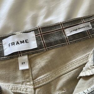 Frame Le High Skinny Crop Plaid Pants